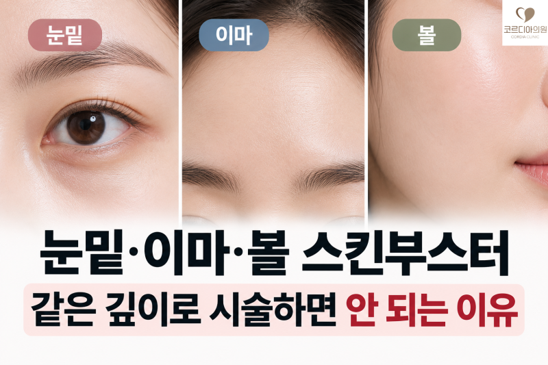 눈밑·이마·볼 스킨부스터, 같은 깊이로 시술하면 안 되는 이유