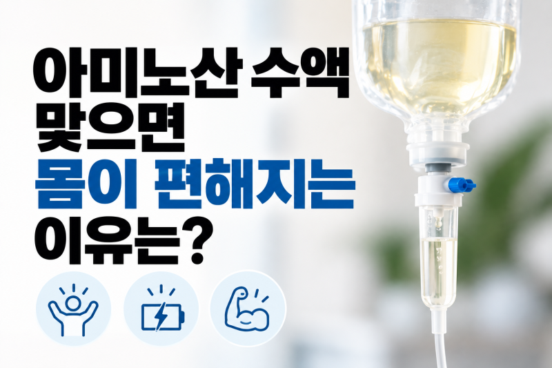 아미노산 수액 맞으면 몸이 편해지는 이유는 무엇일까요? | 선릉역 1인실 프라이빗 수액실
