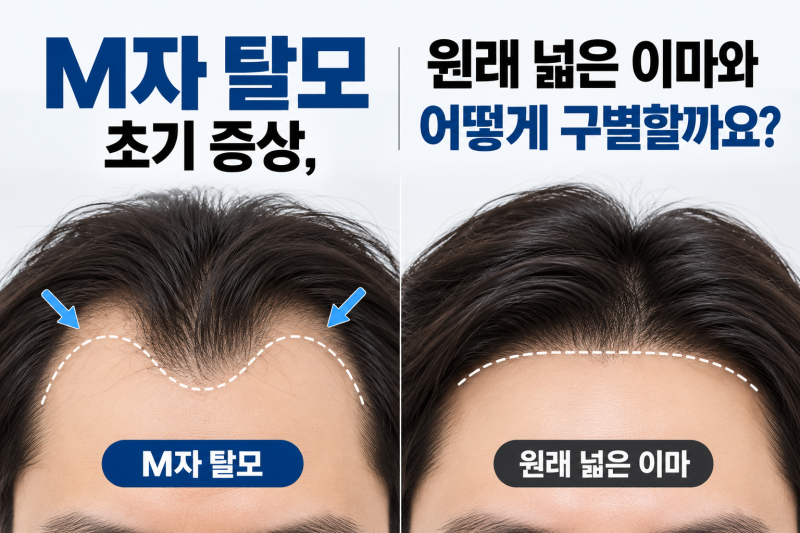 M자 탈모 초기 증상, 원래 넓은 이마와 어떻게 구별할까요? | 선릉역 탈모치료병원