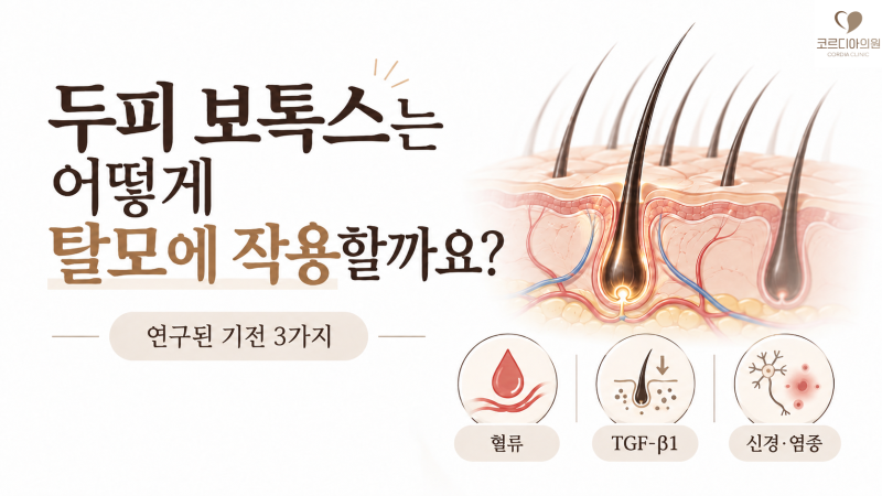 두피 보톡스는 어떻게 탈모에 작용할까요? 연구된 기전 3가지 | 선릉역 탈모치료 코르디아의원