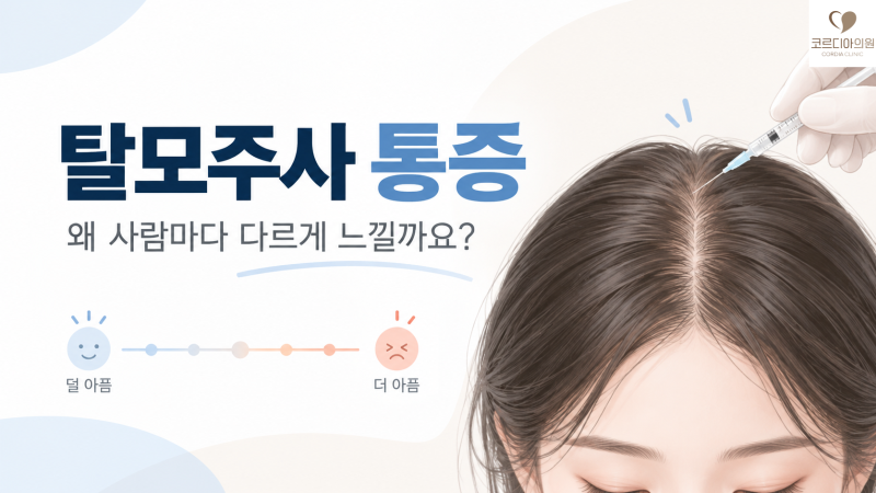 탈모주사 통증, 왜 사람마다 다르게 느낄까요? 두피주사통증의 원인과 줄이는 방법 | 선릉역 탈모치료 코르디아의원