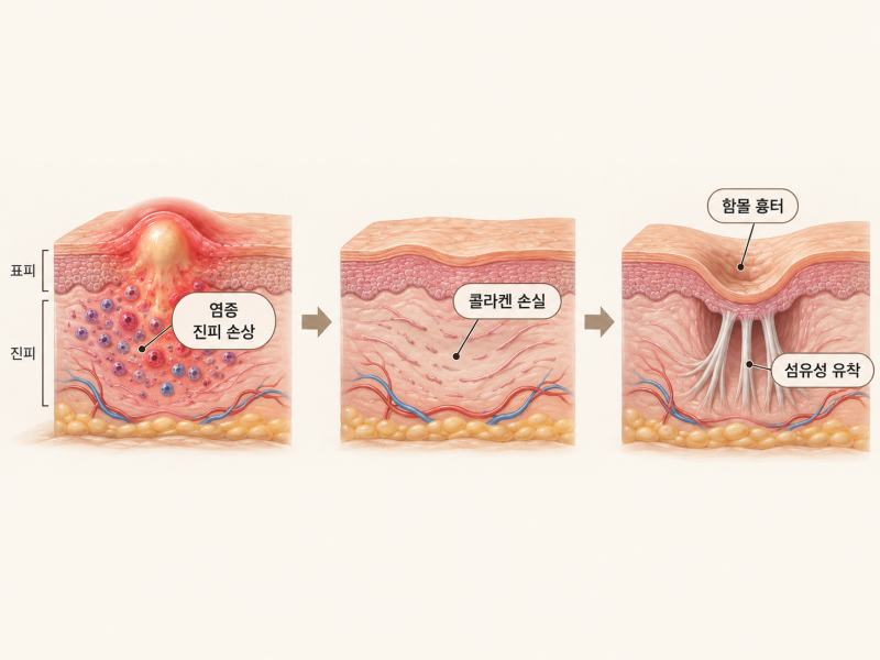 역삼 피부과 쥬베룩 여드름흉터, 왜 효과가 있을까요? 콜라겐 재생 원리와 치료의 한계